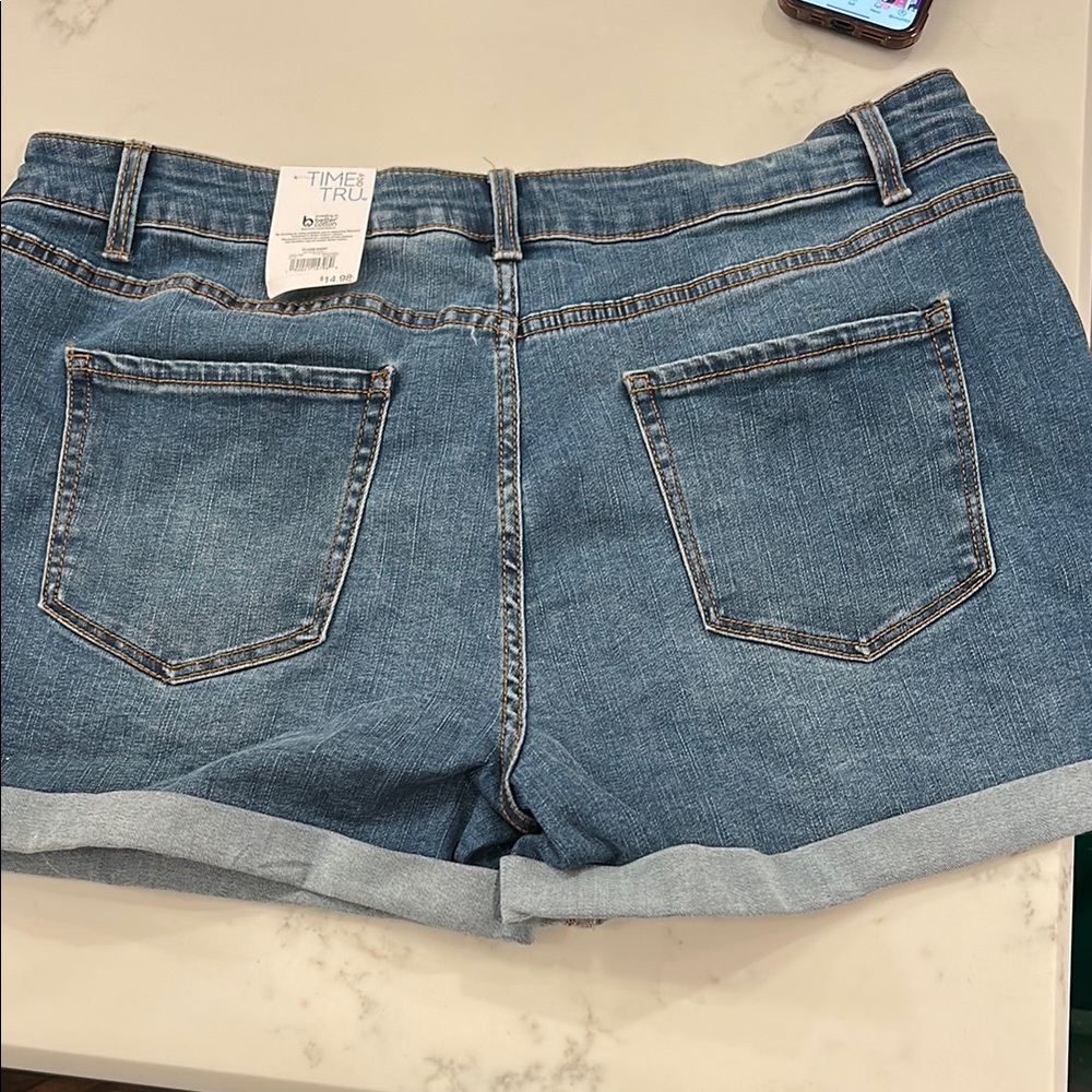 Women's Blue Denim Shorts - Picture 4 of 5